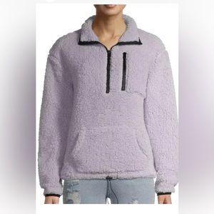 NO BOUNDARIES Womens Light Fleece Top Half Zip Lilac Size XXL 19 Juniors New